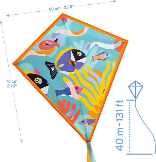 Djeco Rhombus Kite Fabric with Tail & Storage Bag 70x250cm 1pcs