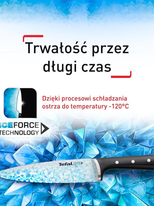 Tefal Ice Force Messerset mit Block aus rostfreiem Stahl 4Stück