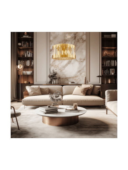 Eko Light Πολυέλαιος με Κρύσταλλα Χρυσός ML0395