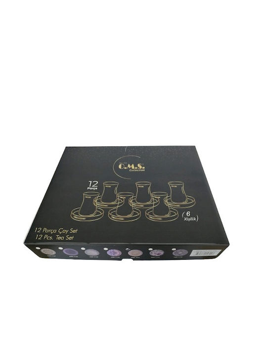 OMS Collection Σετ Φλιτζάνια Tσαγιού Γυάλινα Διάφανα 150ml 12τμχ 8680672157008