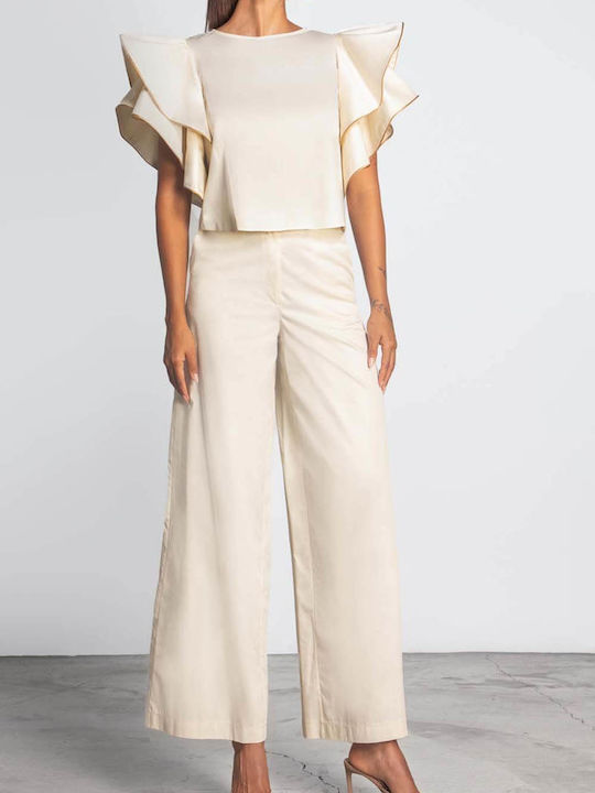 Women's Fabric Trousers Vanilla