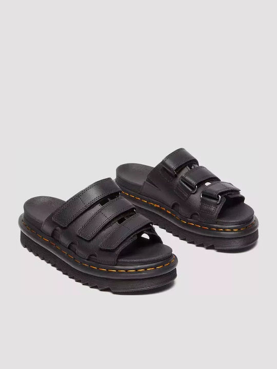 Raine Leder Flache Sandalen für Damen in Schwarz Farbe