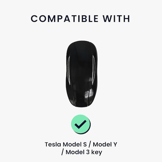 Tesla Car Key Cover Silicone Keychain Model S Y 3 Metallic Carbon Fiber Gold Black Kwm000025gr001c