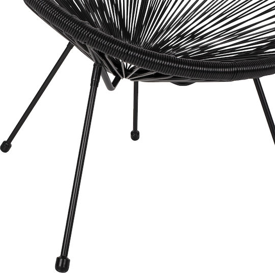 Set Salon Pentru Spații Exterioare Mici Acapulco 3 Piese Negru