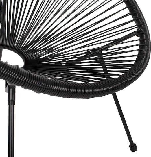 Set Salon Pentru Spații Exterioare Mici Acapulco 3 Piese Negru