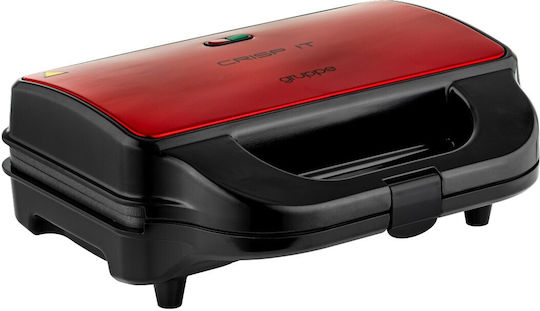 Gruppe Crisp It SW-298M Sandwich Maker with Removable Plates for for 2 Sandwiches Sandwiches 900W Red