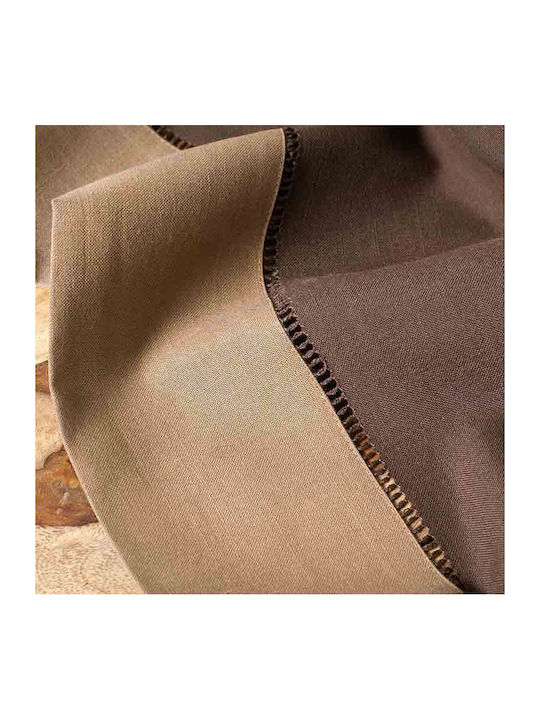 Αιγαίον Τραπεζομάντηλο με Κέντημα Brown/mocca 140x180εκ.
