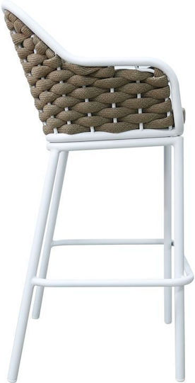 Outdoor Chair Metallic Zuki White with Cushion 55x54x109cm