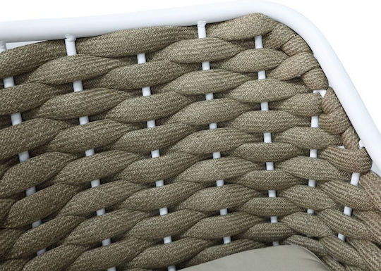 Outdoor Chair Metallic Zuki White with Cushion 55x54x109cm