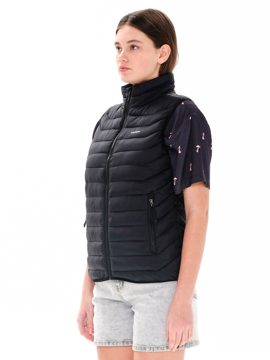 Women's Short Puffer Jacket for Winter Black
