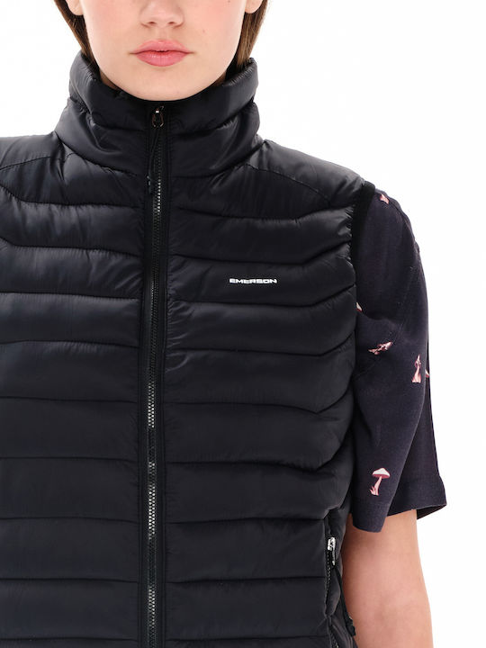 Women's Short Puffer Jacket for Winter Black