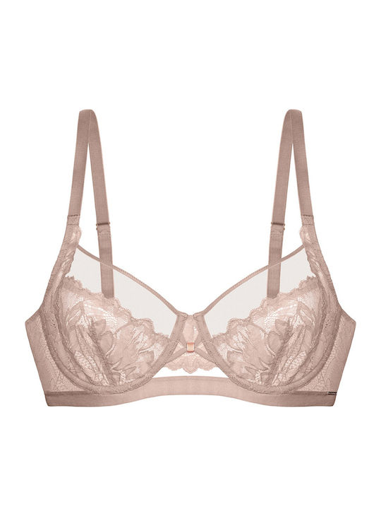 Bra without Padding Underwire Beige
