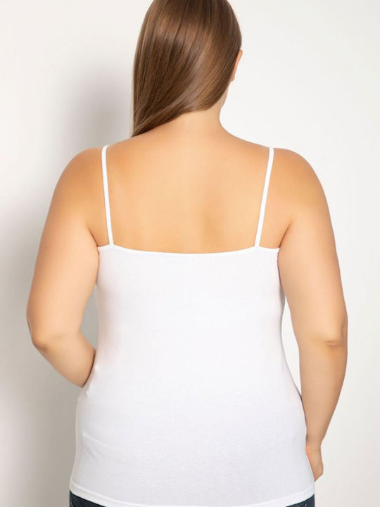 Women's Cotton T-Shirt with Spaghetti Strap White