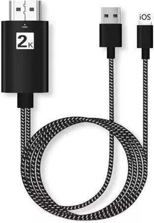 Connection Cable HDMI male - Lightning male 2m Μαύρο