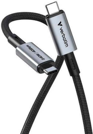 Verbatim Regular / Braided USB 4 Video Cable USB-C Male - USB-C 240W PD Black 1.2m 31847
