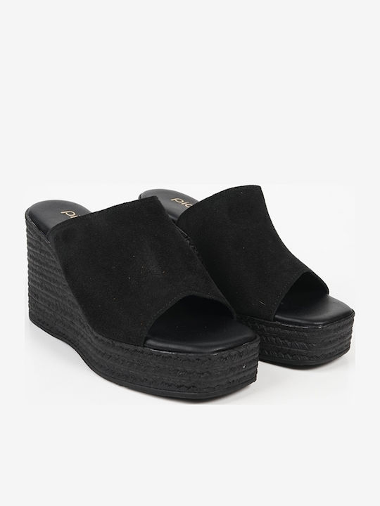 Women's Suede Platform Shoes Black