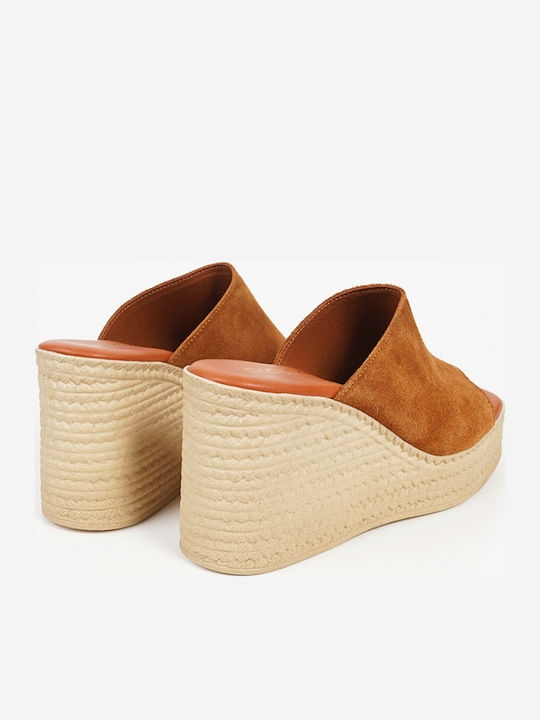 Women's Suede Platform Shoes Brown