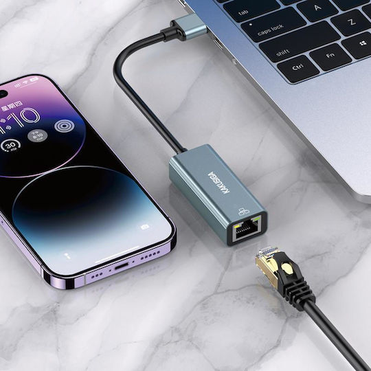 Kakusiga KSC-906/СИВ USB Адаптер За Мрежа С Проводников Ethernet Свързване