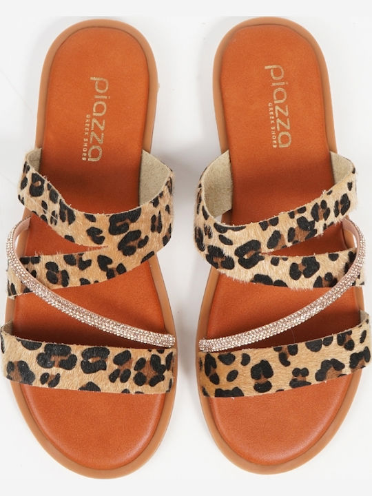 Women's Flat Sandals in Brown Color