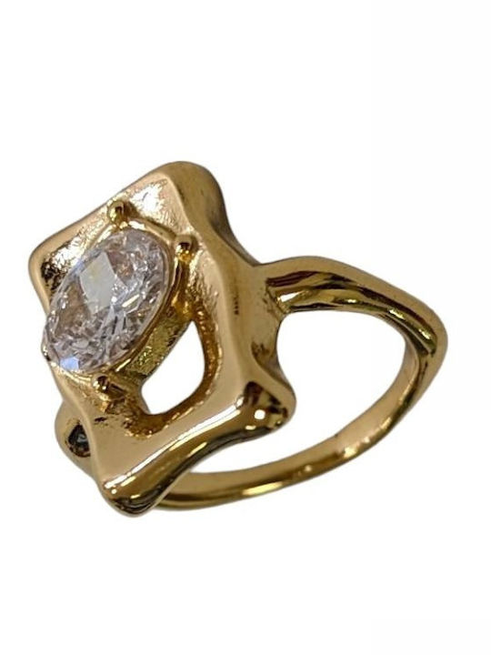 Tatu Moyo Women's Gold Plated Steel Ring Tatu Moyo Women's Gold Plated Steel Ring