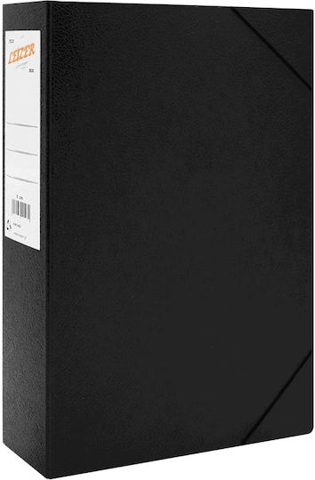 Leizer Plastic File Box with Rubber Band 25x11x35cm Black
