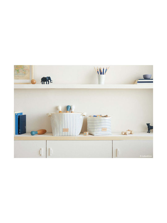 St Germain Basket Django Small Blue Thin Stripes Natural