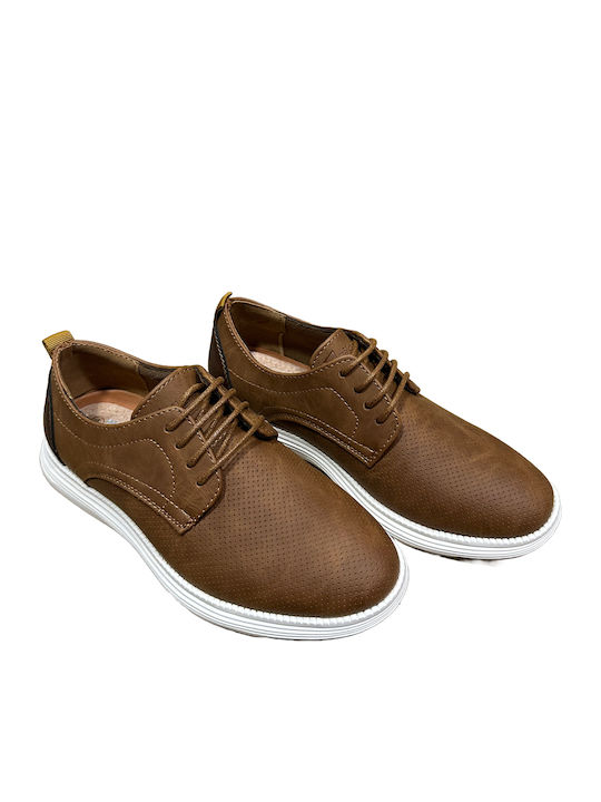 Boys Leather Moccasins with Laces Brown