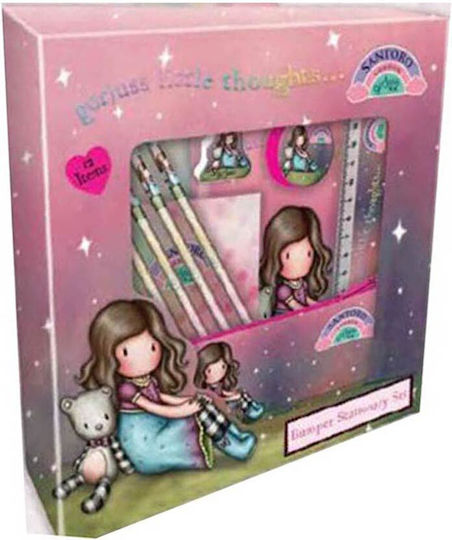 Santoro Kids Stationery Set with Pencil, Sharpener, Eraser, Ruler and Pencil Case 12pcs