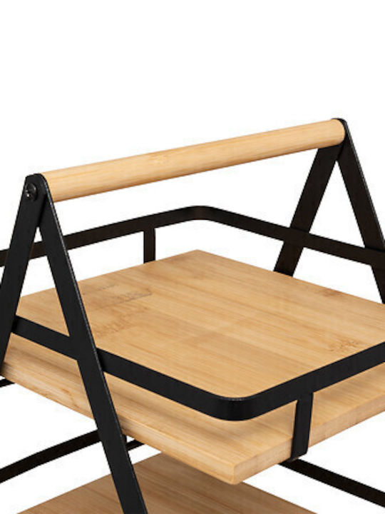 5Five Wooden Kitchen Organizer Rack in Black Colour 22.5x30.5x29cm