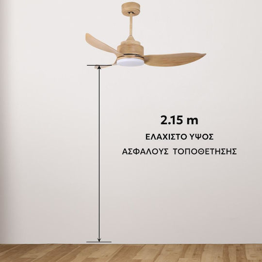 Telemax Levantes 46-yj356 Ceiling Fan 117cm with Light Fixture Black