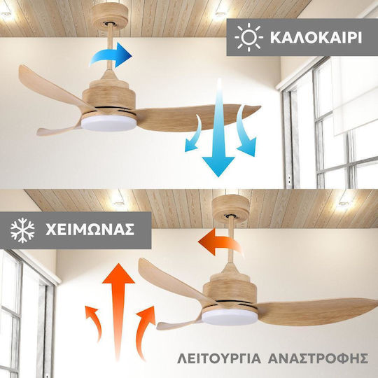 Telemax Levantes 46-YJ356 Ceiling Fan 117cm With White Light Fixture