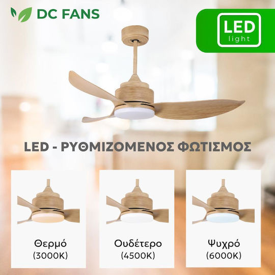 Telemax Levantes 46-YJ356 Ceiling Fan 117cm With White Light Fixture