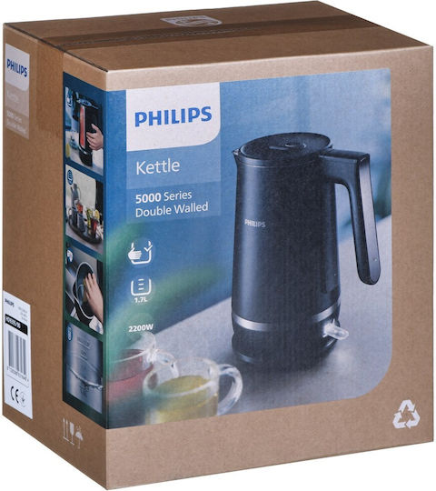 Philips 5000 Серия Електрическа Кана 1.7л 2200W Черна