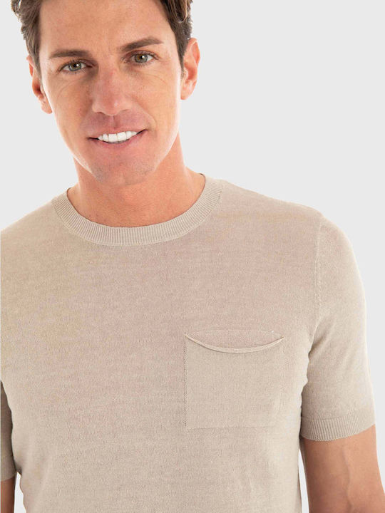 Short Sleeve Sweater Beige