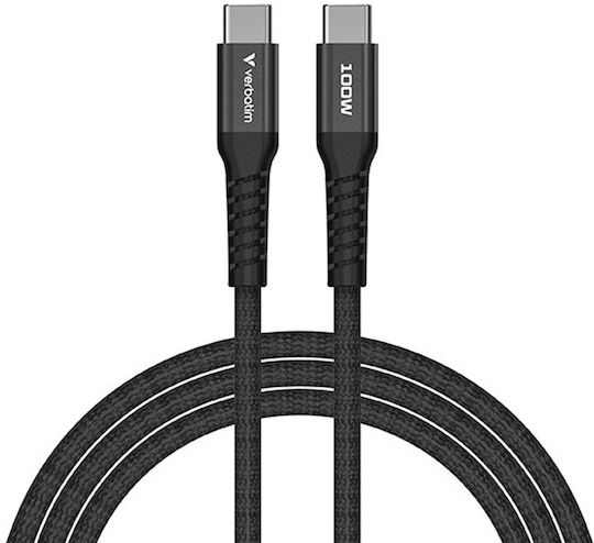 Verbatim Braided USB 2.0 Cable USB-C male - USB-C 100W PD Μαύρο 1.2m 31863
