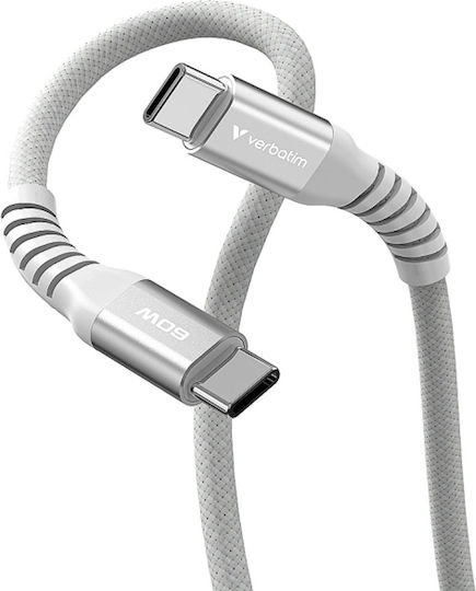 Verbatim Braided USB 2.0 Cable USB-C male - USB-C 60W Γκρι 1.2m 31850