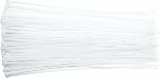 Vorel Δεματικά Καλωδίων Πλαστικά 100mmx2.5mm σε Λευκό χρώμα (100τμχ) (73882)