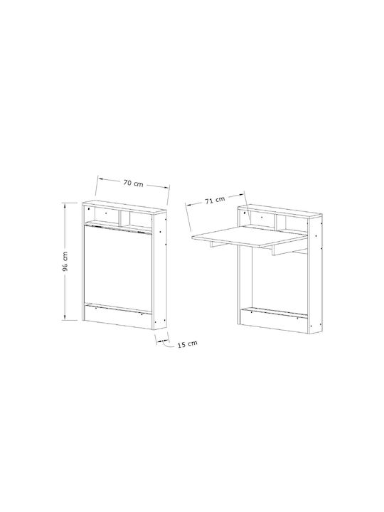 Table Kitchen Collapsible Wooden White 96x70cm