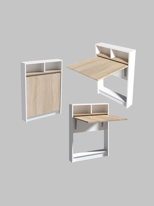 Table Kitchen Collapsible Wooden White 96x70cm