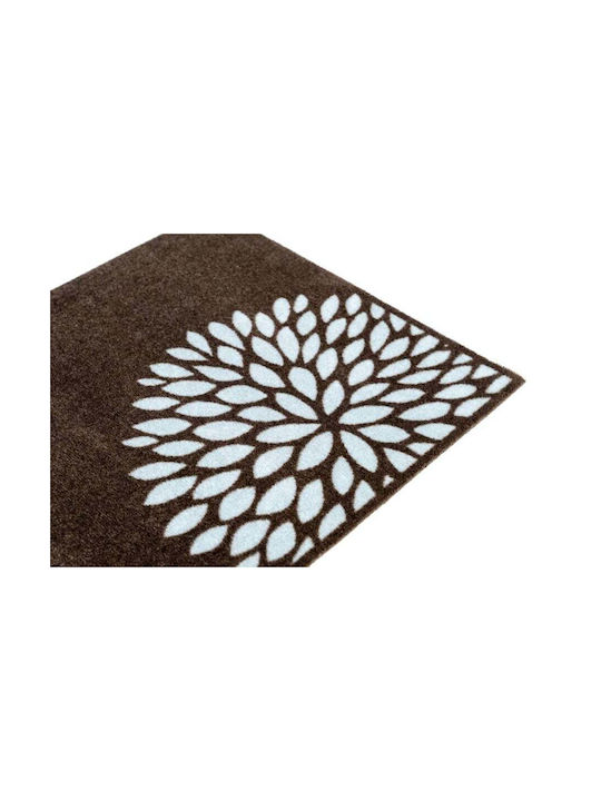 Sdim 917 Flowers Universal Αντιολισθητικό Χαλί Διάδρομος Taupe 67x150cm