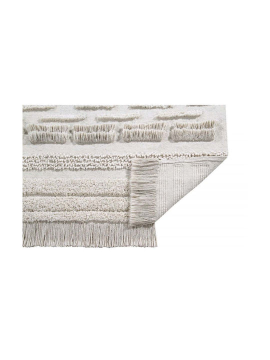 Lorena Canals Teppich Rechteckig Synthetisch,Polyester/Cotton/Leather Ecru