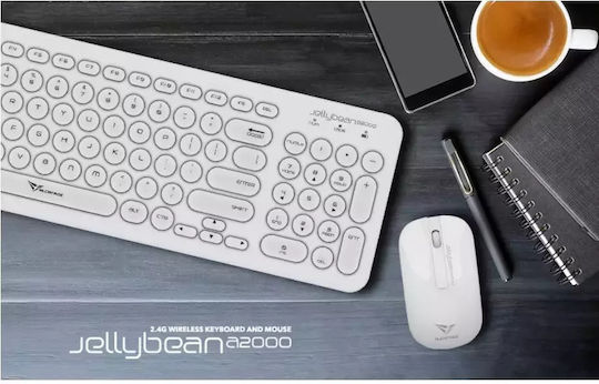 Alcatroz Kabellos Tastatur & Maus Set Englisch US Weiß