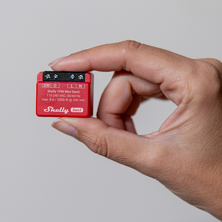 Shelly 1PM Mini Gen3 Smart Switch 1 Καναλιού Wi-Fi & Bluetooth 8A