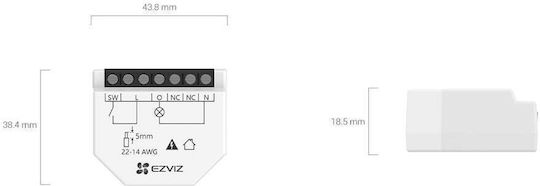 Ezviz Intelligenter Schalter 1 Kanal Wi-Fi 16A