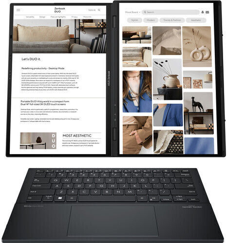 Zenbook Duo UX8406CA 14" OLED 120Hz (Ultra 9-285H/32GB/1TB SSD/W11 Home) (US Keyboard)