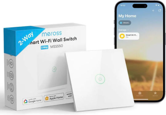 Meross Smart Switch 1 Καναλιού Wi-Fi (με Ουδέτερο)