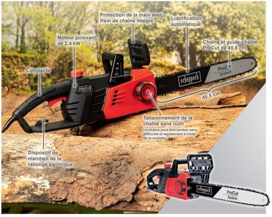 Scheppach CSE2700 Electric Chainsaw 5.6kg with Blade 45.5cm