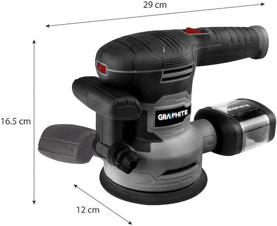 Graphite Έκκεντρο Τριβείο 150mm Ρεύματος 450W με Ρύθμιση Ταχύτητας και με Σύστημα Αναρρόφησης