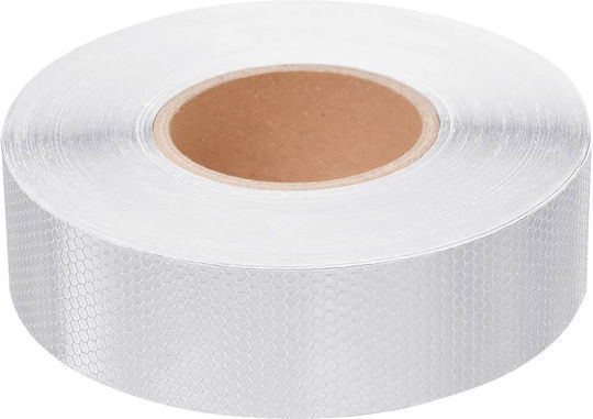 vidaXL Self-Adhesive Reflective Tape Made of Plastic in White Colour 50m x 5cm