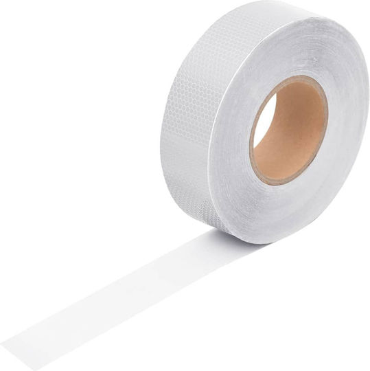 vidaXL Self-Adhesive Reflective Tape Made of Plastic in White Colour 50m x 5cm
